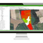 Computerbildschirm zeigt die entnommenen Bodenproben in NEXT Farming Pro und gibt Aufschluss zum Teilflächenmanagement