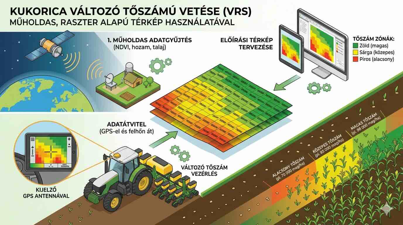 Kukorica változó tőszámú vetése